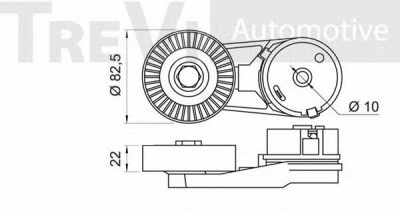 TREVI AUTOMOTIVE ta1622 -  Натяжная планка, поликлиновой ремень